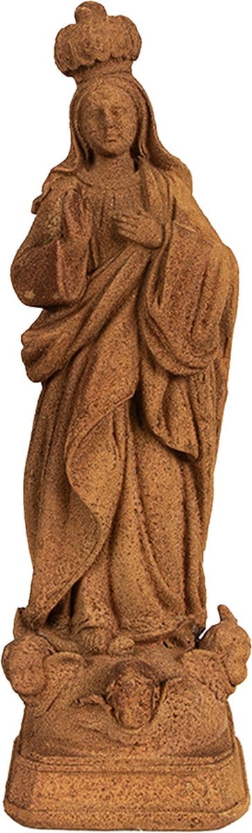 Clayre & Eef Decoratie Beeld Maria 19 cm Bruin Polyresin