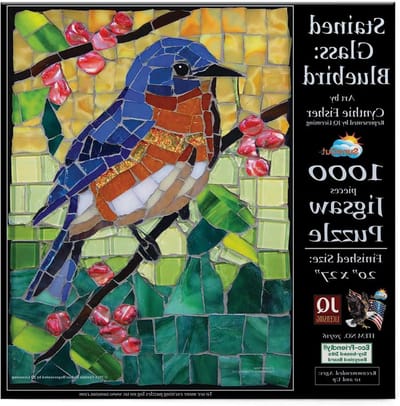 Legpuzzel 1000 Stukjes - Puzzel Stained Glass - Ontspanning Thuis - Kunststof Materiaal - 50.8 x 68.6 cm - Meerkleurig