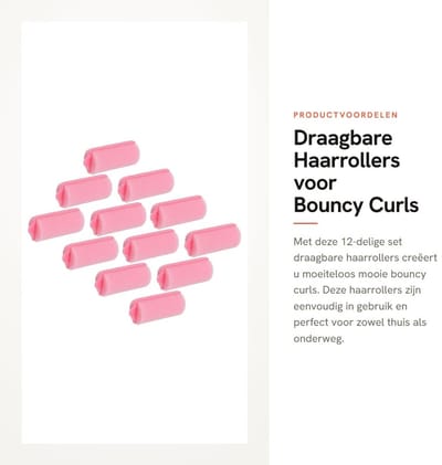 Dailygoods- Haarrollers 12-delig - Draagbaar - Huidvriendelijk - Flexibel - Geschikt voor nat/droog haar - Gemakkelijk te gebruiken - Haarkrulspelden