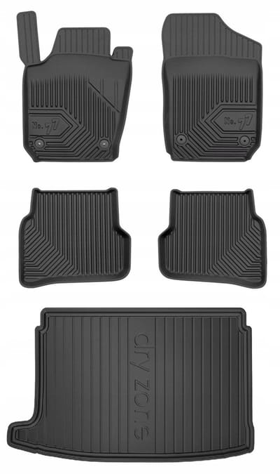 Frogum Serie 77 Volkswagen Polo V – Automattenset + Kofferbakmat – Perfecte Pasvorm – Geurloos TPE – Hoge Beschermrand