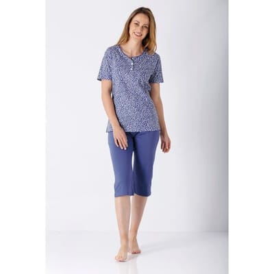 Dames zomerpyjama blauw van Hajo - Blauw - Maat - 36/38