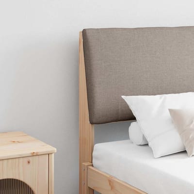 vidaXL Gestoffeerd hoofdbord Taupe 200 cm Massief grenenhout