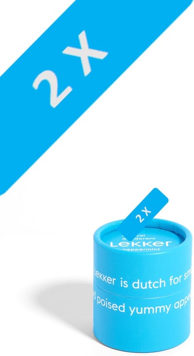 The Lekker Company - 2 x Deodorant - Pepermunt en Rozemarijn - 2 x 30 ml - 60 ml - plastic vrij - half jaar lang gebruik