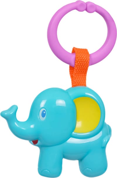 Speelgoedtopdeals - Rammelaar Hangspeeltje Buggyspeeltje - Lichtblauwe Olifant