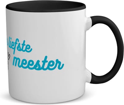 Akyol - de liefste meester koffiemok - theemok - zwart - Meester - voor de liefste meester - meester - verjaardagscadeau - verjaardag - cadeau - afscheidscadeau - geschenk - leuke cadeau - kado - gift - meesterdag - 350 ML inhoud