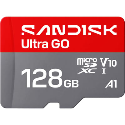 SanDisk microSDXC Ultra GO 128GB (UHS-I, V10, U1, C10, A1, R190 MB/s, Full Video HD