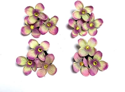 4 x Kleine Tai Dai Haar Bloemen Clicks diameter 5 cm - Valentijn - cadeautje - haarclip - haarschuifje - gala en bruiloft - haarmode - bloemetjes - moederdag - verjaardag - huwelijk - haarspeld - kinderen
