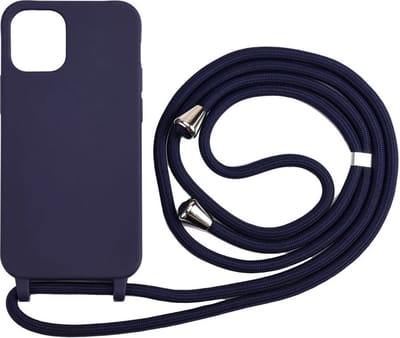 Coverup Hoesje - Geschikt voor iPhone 12 / 12 Pro Hoesje - Coverup TPU Back Cover met Koord - Biologisch Afbreekbaar - Blauw