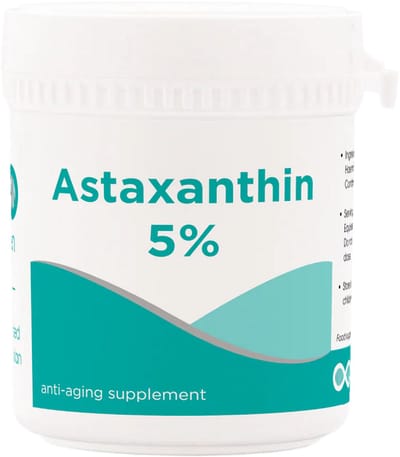 Astaxanthine 60 gram poeder - Pure microalgen - 150 hoge doseringen van 400mg - incl. maatlepel - Europese kwaliteit - Labaratorium getest