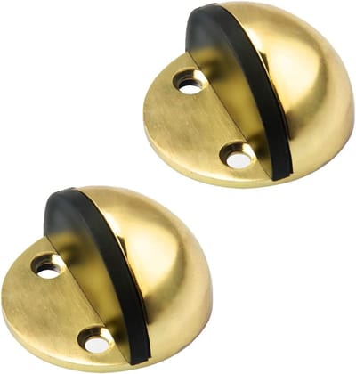 Vloerdeurstoppers 2 stuks - Deurhouders - Muren Beschermen - Halve Maan Design - 45x26.5mm - Goud