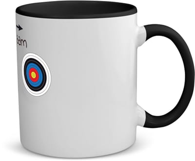 Akyol - boogschieten met naam - koffiemok - theemok - zwart - Sport - boogschieters - cadeau - verjaardag - geschenk - gepersonaliseerde jongens en meisjes - 350 ML inhoud