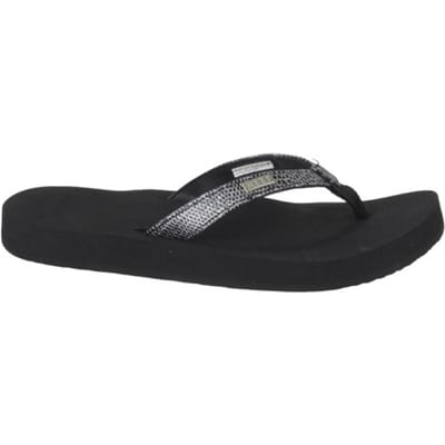 Reef Star Cushion Sassyblack/Silver Dames Slippers - Zwart/Zilver - Maat 36