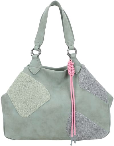 Fritzi aus Preußen shopper schoudertas Izzy Medium Limited Happy Flocked Soft Salbei Lichtgroen