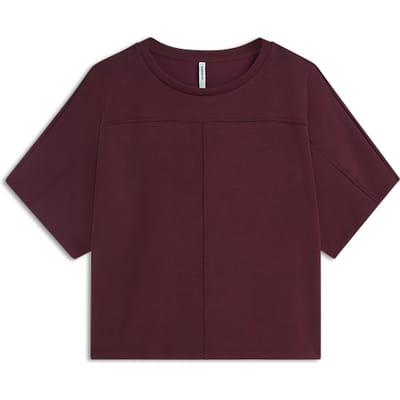 Summum Boxy Top Soft Scuba T-shirts Bordeaux 3s5335-30606