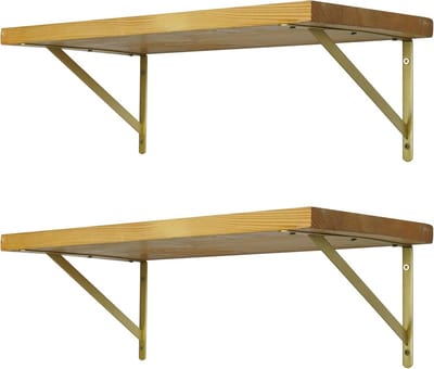 Plankbeugels - Wandsteunen - Muren Opbergen - Rechte hoek - 200 mm - Goud