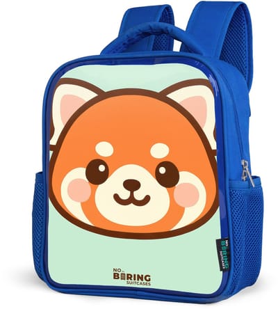 NoBoringSuitcases.com® - Rugzak blauw - Schooltas jongens - Rode panda - Kinder rugtas jongen - Boekentas kind - Kinderrugzak voor school - Schoolrugzak