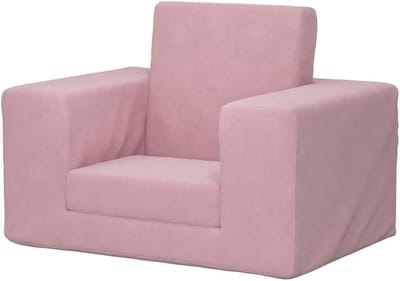 Kinder slaapbank - Pluche zitje - Ontspannen lezen - Afneembare hoes - 52 x 38 x 34 cm - Roze