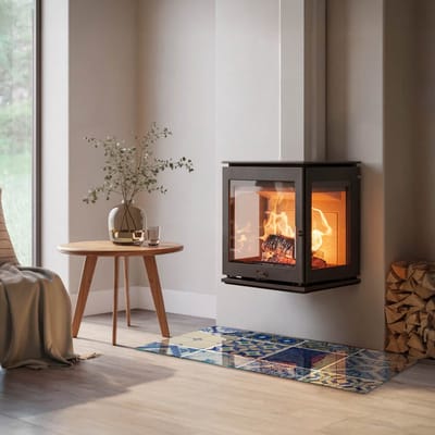 Coloray Vloerplaat Houtkachel - Plaat voor Onder Kachel - 120 cm x 60 cm - Kachel Vloerplaat - Blauw Vloerplaat Kachel - Plaat Kachel - Vloerplaat Openhaard - Houtkachel Accessoires - Onderplaat