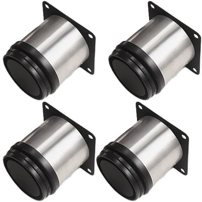 4 stuks ronde verstelbare meubelpoten van metaal, 5 cm, meubelpoten, in hoogte verstelbaar, roestvrij staal, instelbare hoogte 0-15 mm, voor kastpoten, meubelpoten, meubelpoten, bedpoten, tafelpoten