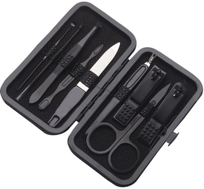 9-delige set -nagelverzorgingsset - Nagels knippen - Nagelverzorging - Manicuregereedschap - Nagelknipper - Nageltang - Zwart