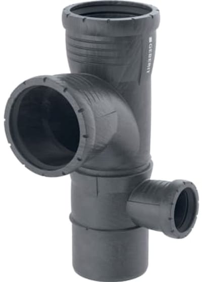 Geberit Silent-Pro Gecombineerd bochthoekstuk 87,5° rechts, DN 90 / 90 / 50, 393.462.14.1