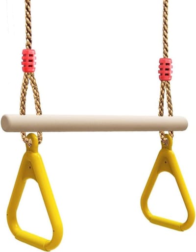 Gymnastiekringen Hout - Trapeze Swing - Kracht Training - Met Driehoekige Plaatjes - Niet Gespecificeerd - Niet Gespecificeerd