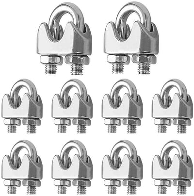 SnelShoppen - M4 Draadklem 10 Stuks Kabelklem U-vormige Bout RVS Draadklem Kabelklem U-bout Voor Stalen Kabel Staal Draad Gebruikt In Industrie Transp
