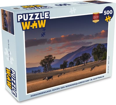 Puzzel Boom - Berg - Koe - Legpuzzel - Puzzel 500 stukjes
