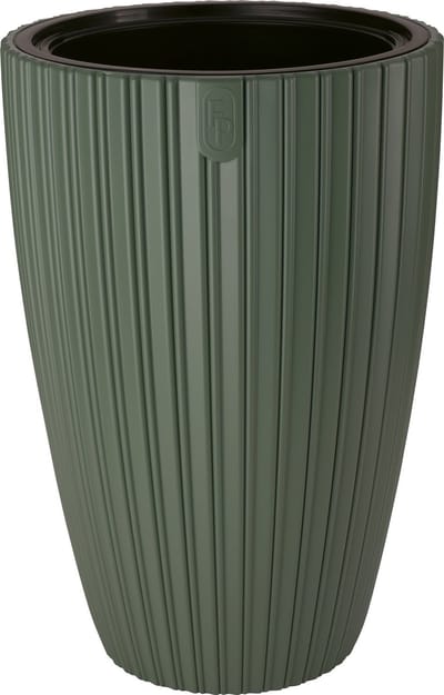 Form Plastic Plantenpot/bloempot Mika - kunststof - groen - D30 x H48 cm - met binnenpot - rond