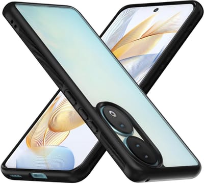 Hard Back Cover en Soft TPU Bumper voor Honor 90 - Schokbestendige en Krastbestendige Bescherming (Zwart+Transparant)