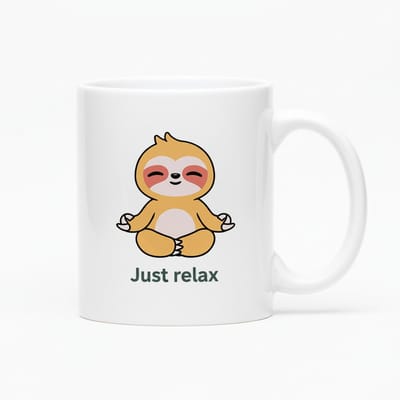 330ml Leuke Luiaard Mok – Just Relax – Rustgevende Dierenbeker voor Koffie & Thee, Leuk Cadeau Tegen Stress