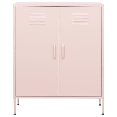 vidaXL - Opbergkast - 80x35x101,5 - cm - staal - roze