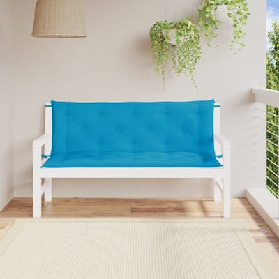 vidaXL - Tuinbankkussens - 2 - st - 150x50x7 - cm - oxford - stof - lichtblauw