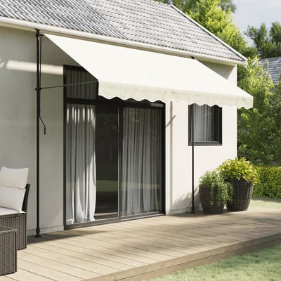 vidaXL - Vervangingsdoek - voor - luifelrok - gestreept - 300 - cm - crèmekleurig
