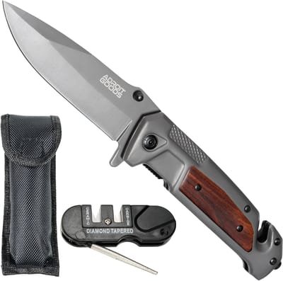 AdroitGoods Survival Zakmes - Nova X53 - Survival mes - Jachtmes - Staal en Eikenhout - Camping