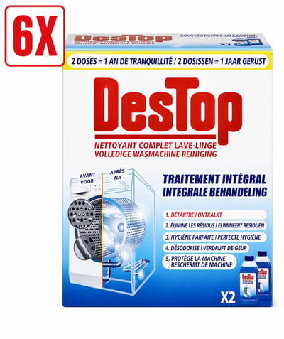 6 x Destop Wasmachine reiniger Integrale Behandeling 2 x 250 ml