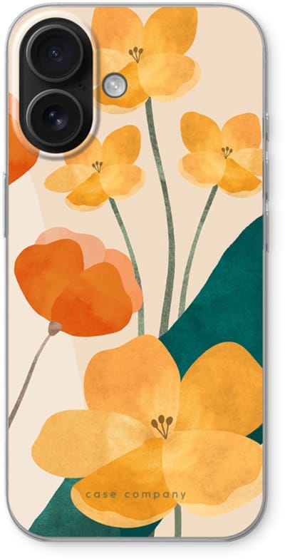 Case Company® - Hoesje geschikt voor iPhone 16 hoesje - Amber bloom 2 - Soft Cover Telefoonhoesje - Bescherming aan alle Kanten en Schermrand