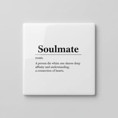 Soulmate Definitie Tegel - 15x15 cm Keramische Muurdecoratie met Liefdevolle Quote