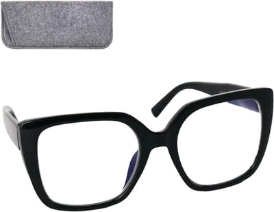 Oversized Leesbril - Vlinderbril Dames - Comfortabel Lezen - Dikke Rand Grote Glazen - +2.5 Dioptrie - Zwart