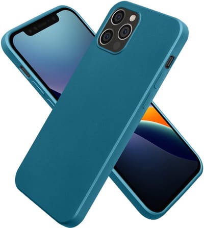 kwmobile telefoonhoesje geschikt voor Apple iPhone 12 / iPhone 12 Pro - Hoesje voor smartphone - Back cover in Metallic carabisch blauw