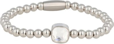 My Bendel - Elastische Stainless Steel Armband met Kristal Bedel - met Luxe Cadeauverpakking | Sieraden Voor Dames