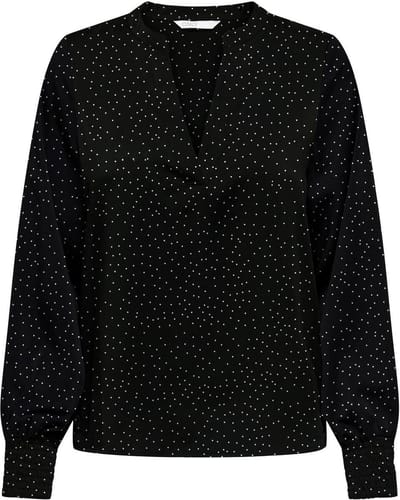 Only Blouse Onlthalia L/s V-neck Top Bf Ptm 15305756 Black/bf Small Dot Dames Maat - XS
