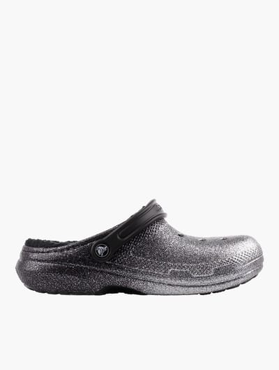 Crocs Classic Glitter Lined Clog Zwart/Zilver Maat 45/46 US M11
