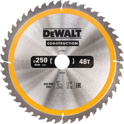 DeWalt DT1957-QZ - Cirkelzaagblad - 250mm - 48 Tanden - Professioneel