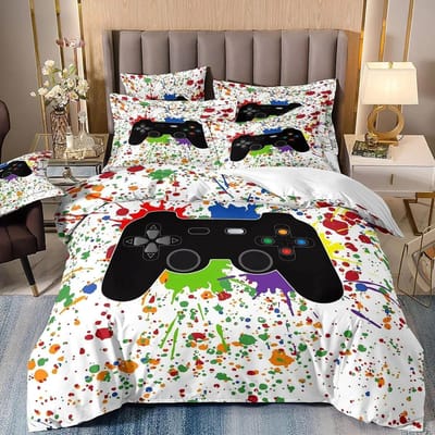 Gamer Beddengoedsets voor Jongen Kind Gaming Dekbedovertrek Set Queen Videogames Dekbedovertrek, Playstation Designs Bedset voor Tiener Mannen 70x133cm 2pcs