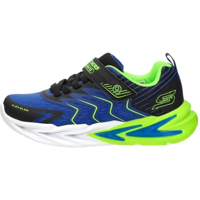 Skechers FLEX-GLOW ULTRA - PRISM-PACER Jongens Veterschoenen - Zwart / Blauw / Lime