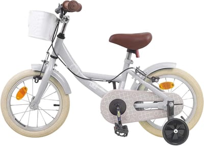 Kinderfiets 16 Inch - Peuterfiets Kleuterfiets - Leren Fietsen - Verstelbaar Stuur Zadel - 16 inch - Lichtgrijs