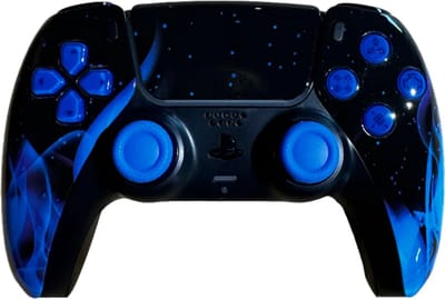 Clever Blue Flames Custom Controller (PS5 compatibel)