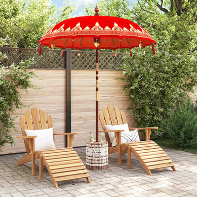 vidaXL - Balinese - parasol - met - basis - Rood - 185 - x - 185 - x - 260 - cm - Katoen