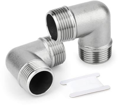 Dailygoods- Elleboogpijpverbinding 90 Graden - 2 Stuks - Mannelijke Fitting - Roestvrij Staal 304 - Duurzaam - Corrosiebestendig